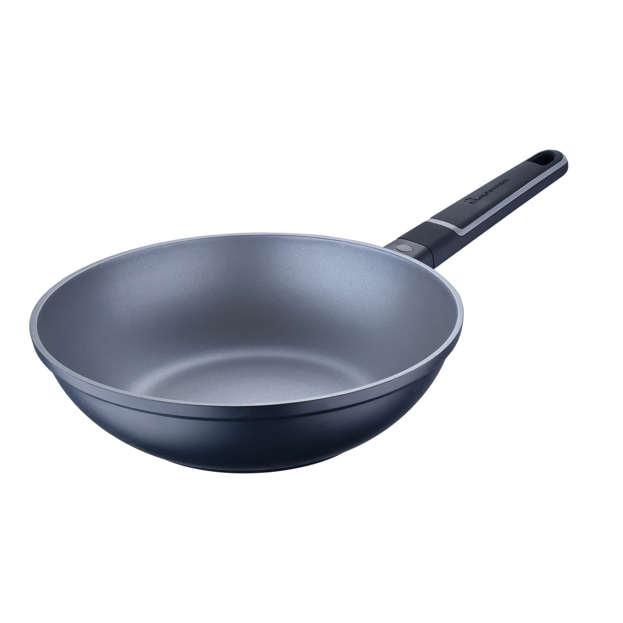 Wok 28x8.0cm aluminio fundido con tapa, inducción, colección indigo