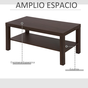 Mesa de Centro Multifuncional de Madera 90x45x40,5cm Nogal