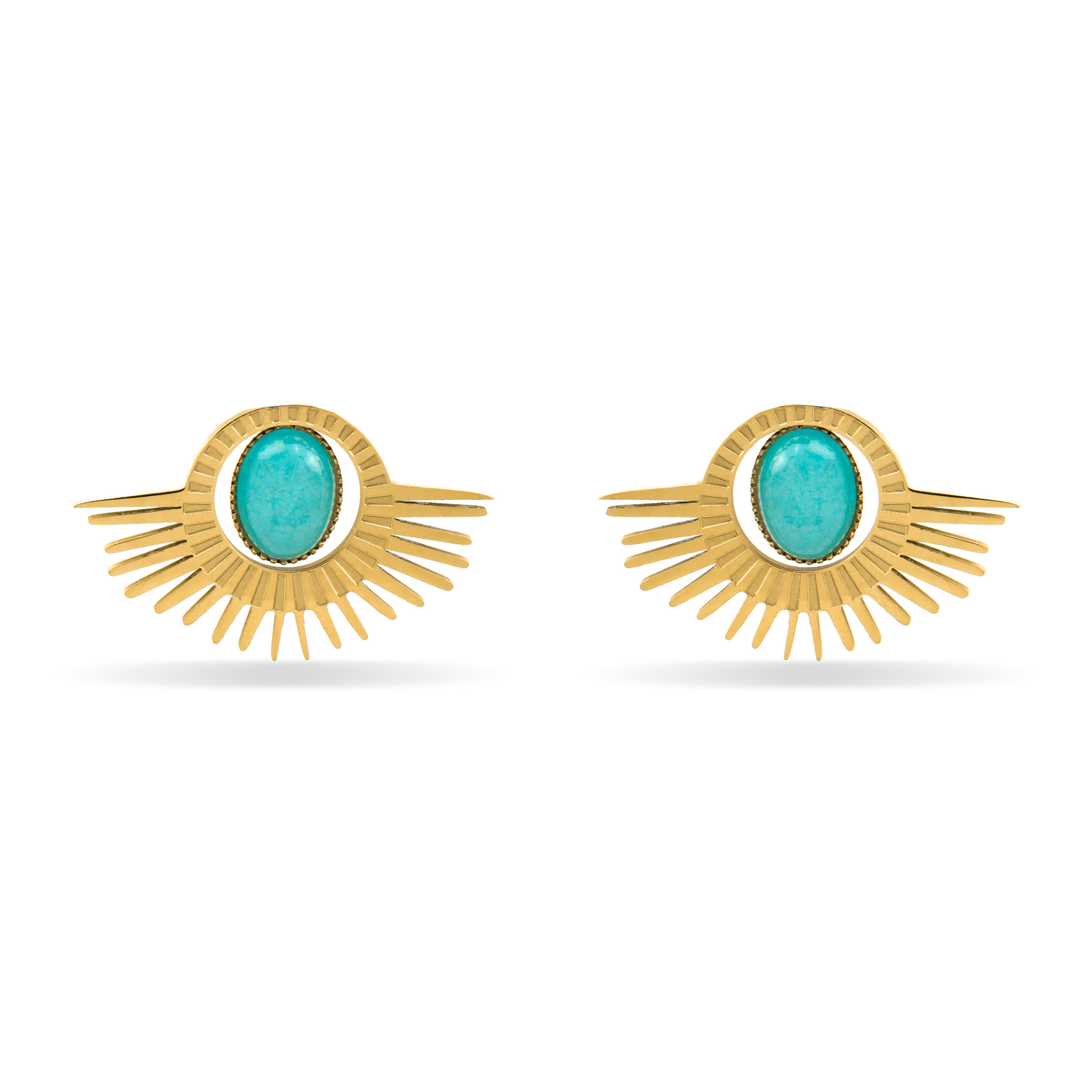 Pendientes con Amazonita acabado oro 18k