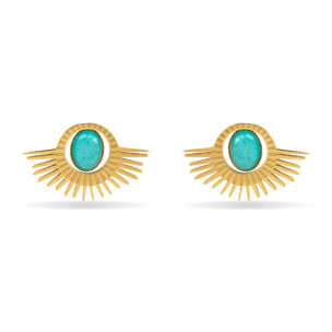 Pendientes con Amazonita acabado oro 18k