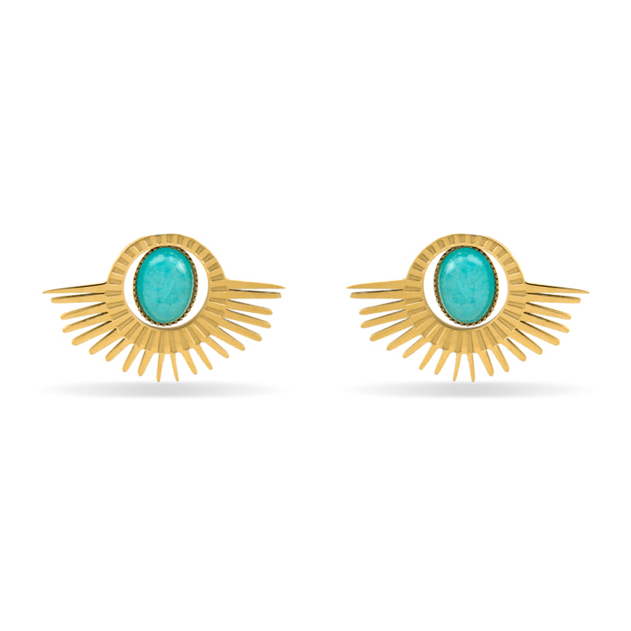 Pendientes con Amazonita acabado oro 18k