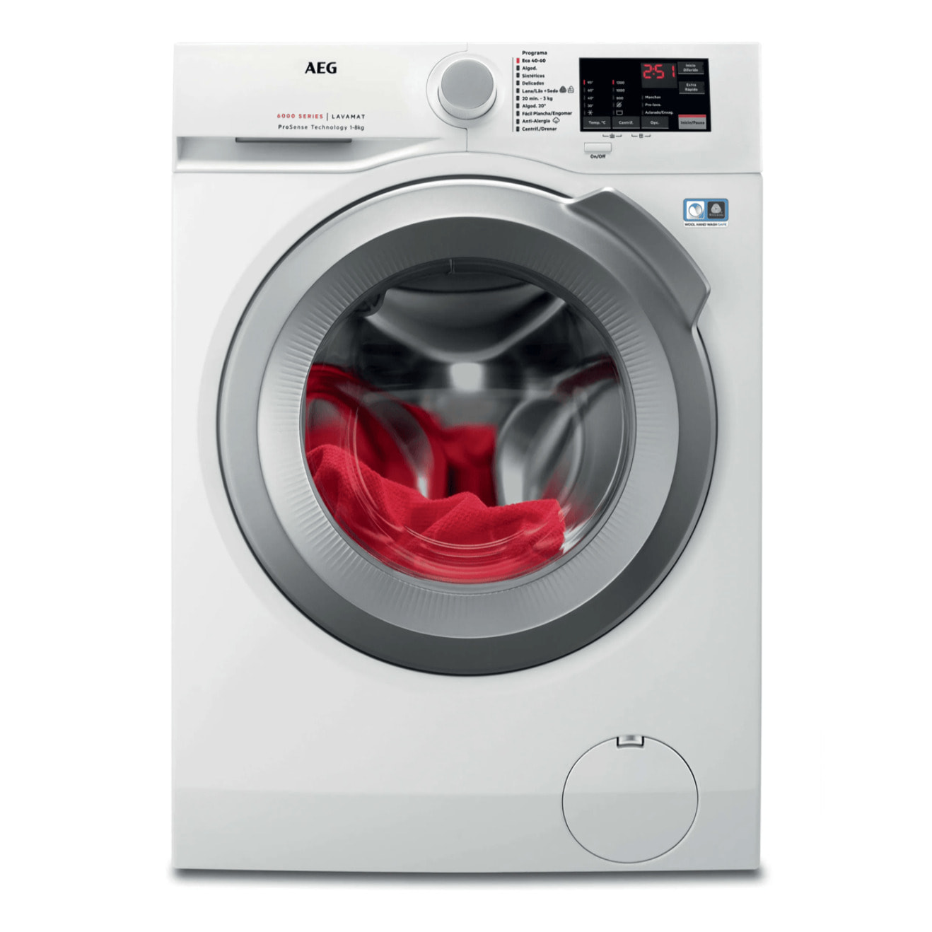 AEG Lavadora de libre instalación Serie 6000 ProSense® de 8.0 kg LFA6I8275A