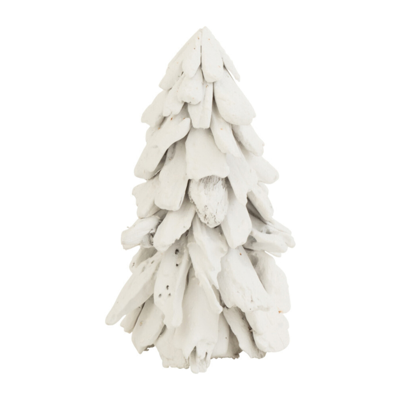 J-Line décoration Sapin Enneigé - bois - blanc - small