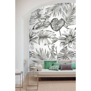 Papier peint magnolia jungle Noir et blanc