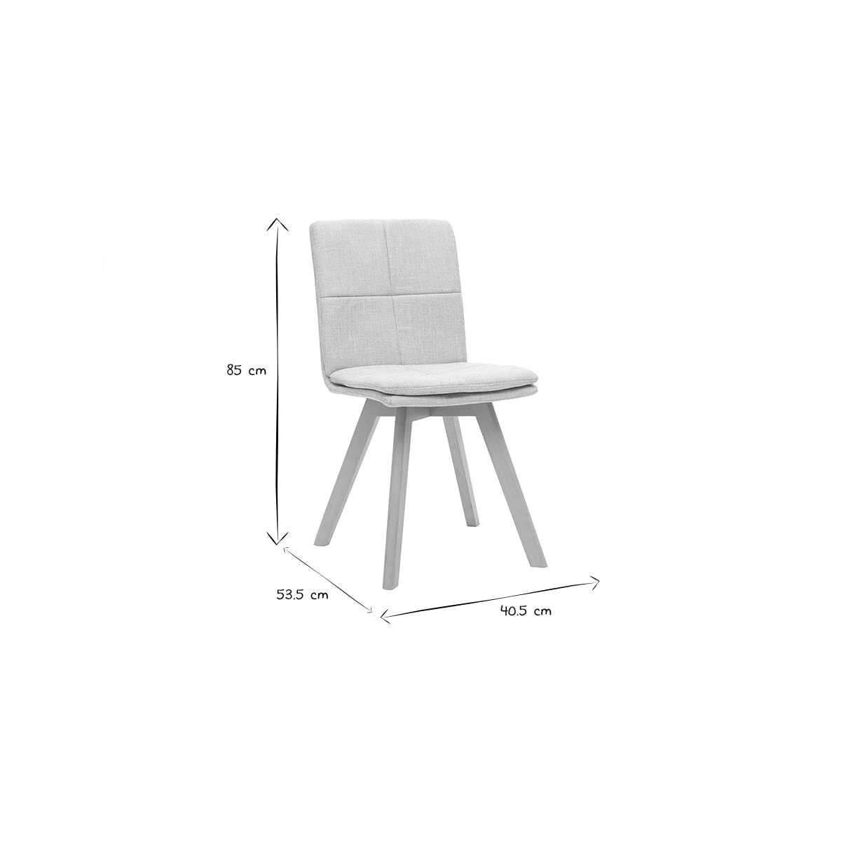 Chaises scandinaves en tissu gris clair et bois clair (lot de 2) THEA