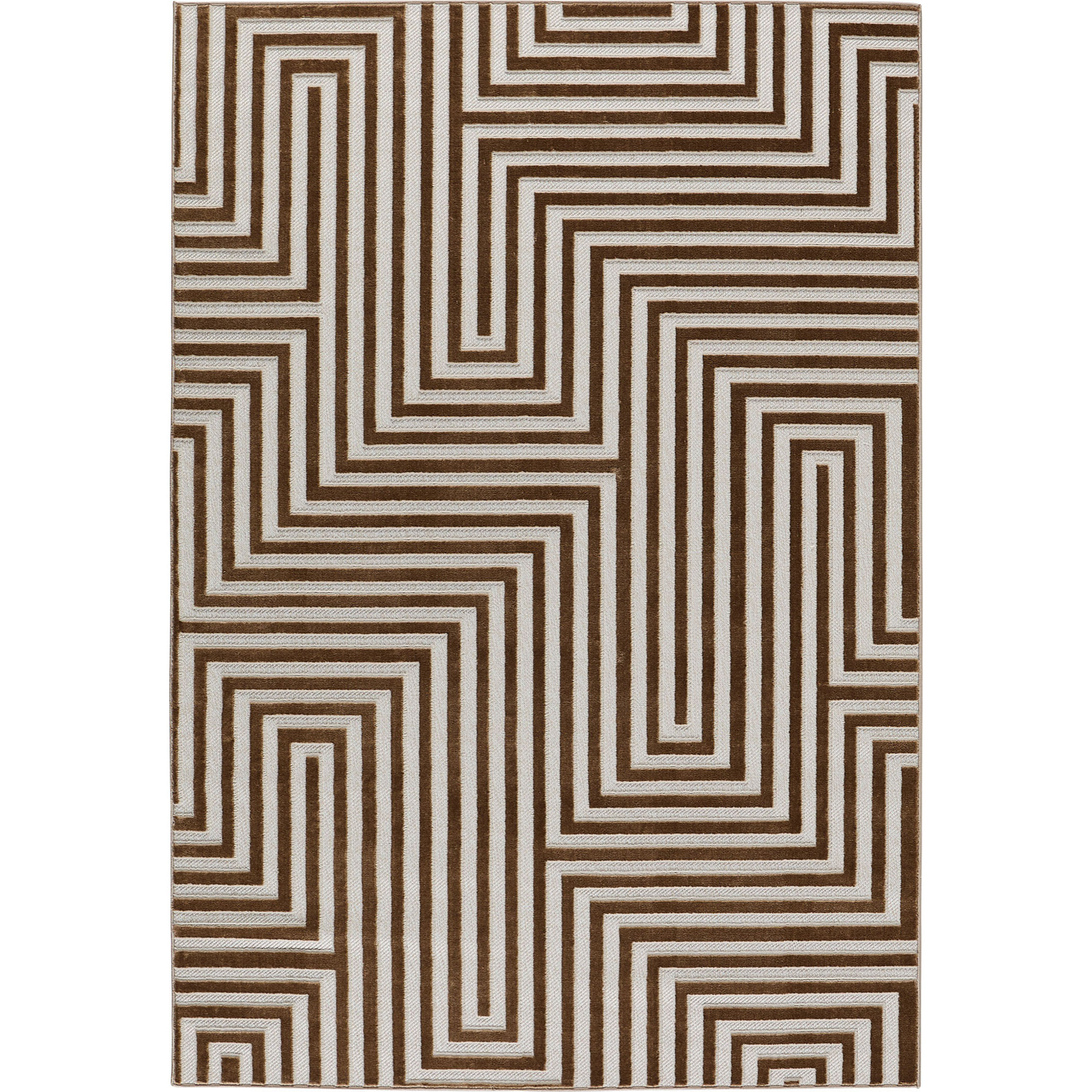 Tapis Loopin 338 beige - Motif en relief - Indoor & Outdoor