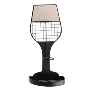 Portabottiglie in metallo 1 posto nero cm17x11h36