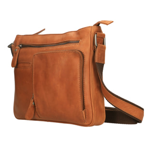 Borsa a tracolla uomo in vera pelle - Modello False - Casual - 28.0 x 24.0 x 4.0 cm
