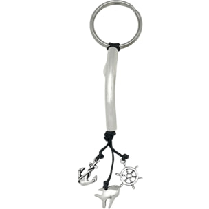 Llavero MiGuia eb negro y plata chapado