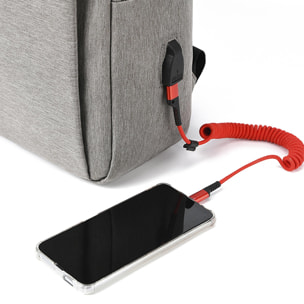 DAM Mochila para Laptop con interfaz de carga USB. 30x13x48 Cm. Color: Gris