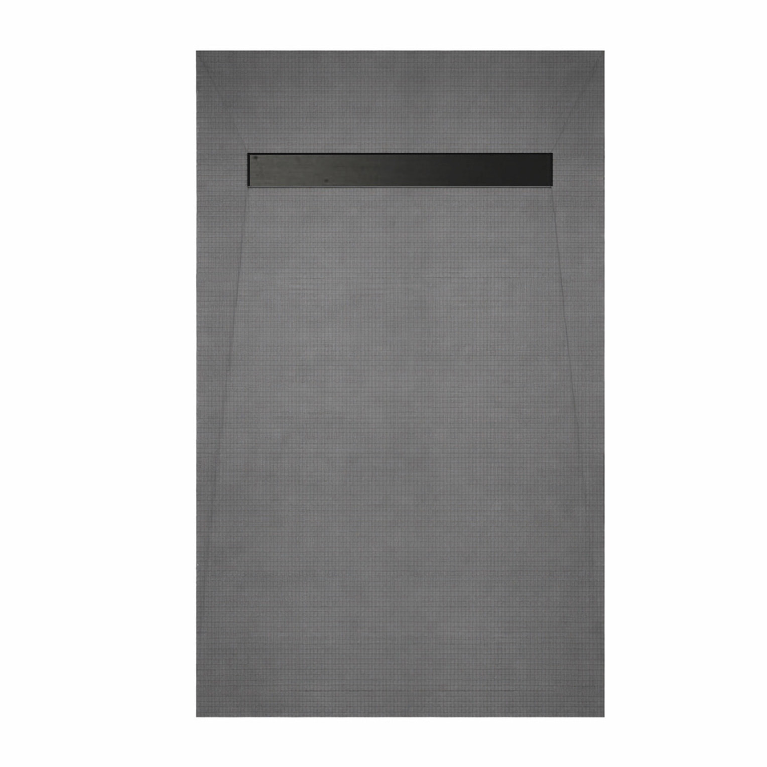 Receveur de Douche à Carreler 140x80cm à Ecoulement Linéaire - Grille Noire et Bonde