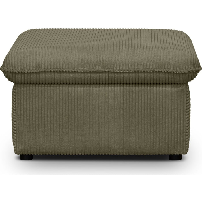 Pouf coffre de rangement en velours côtelé - BAYA