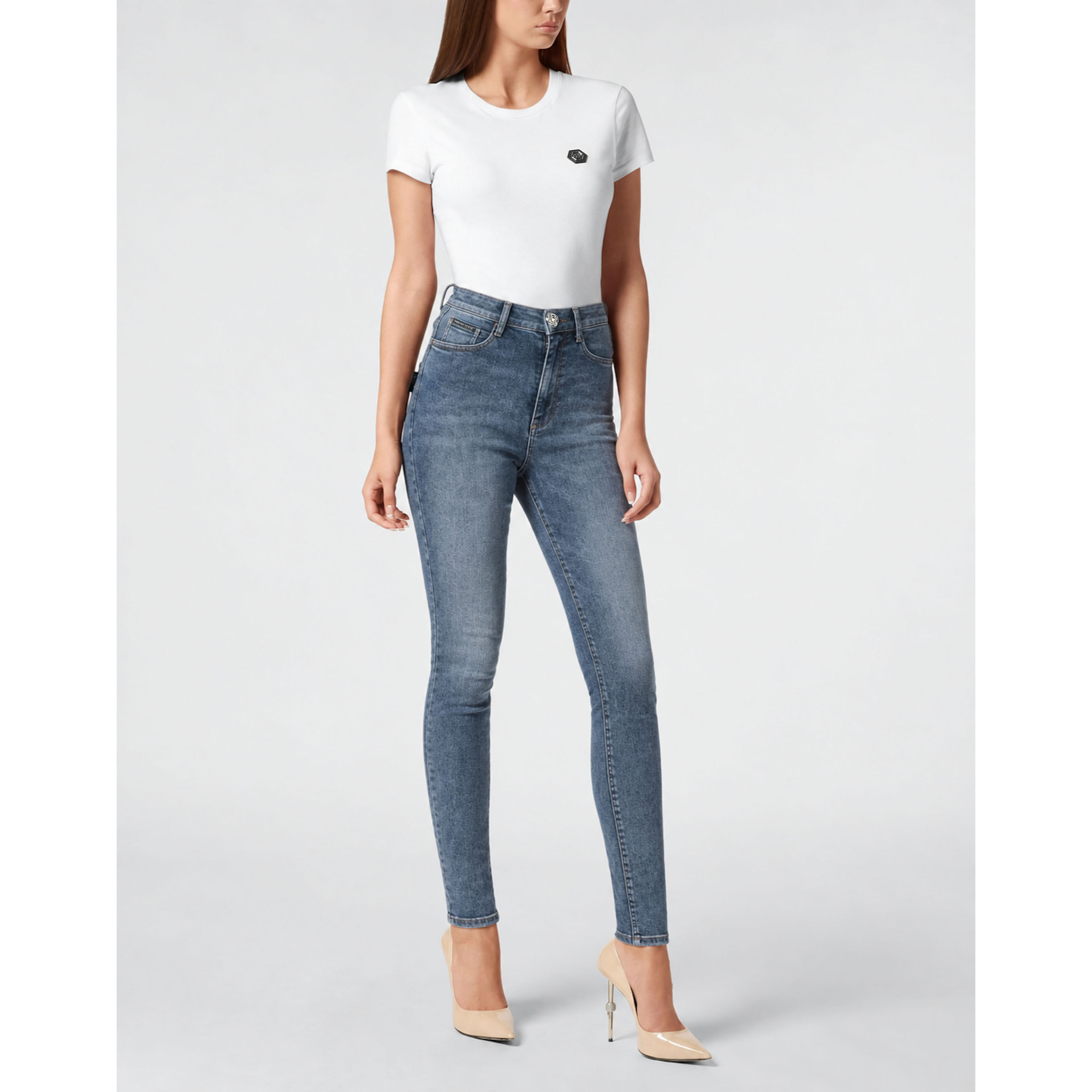 PHILIPP PLEIN Jeggings de cintura alta