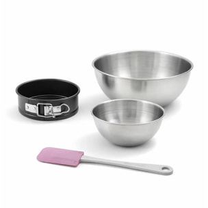 Set pâtisserie avec mini moule à manqué, 2 bols à mixer et 1 spatule Zenker
