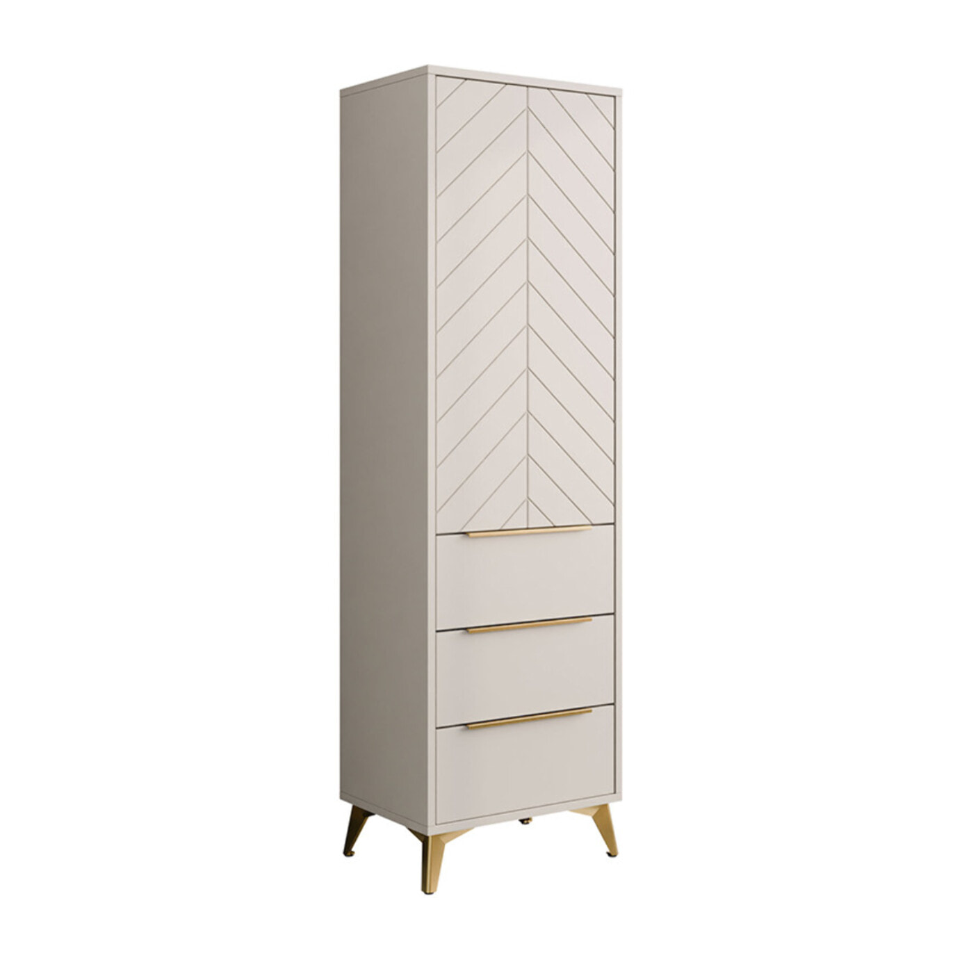 Boccioni - buffet haut - beige - 3 tiroirs et 1 porte - 54x180 cm - Beige