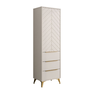 Boccioni - buffet haut - beige - 3 tiroirs et 1 porte - 54x180 cm - Beige