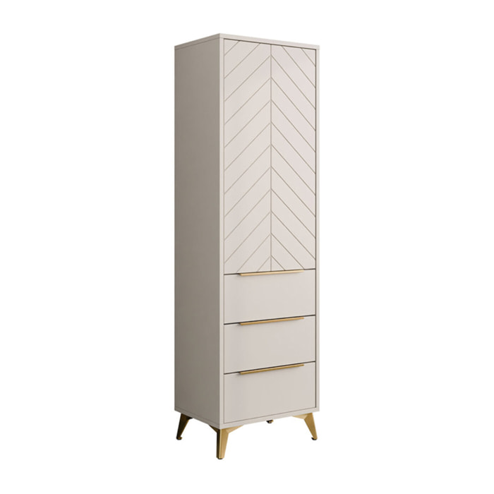 Boccioni - buffet haut - beige - 3 tiroirs et 1 porte - 54x180 cm - Beige