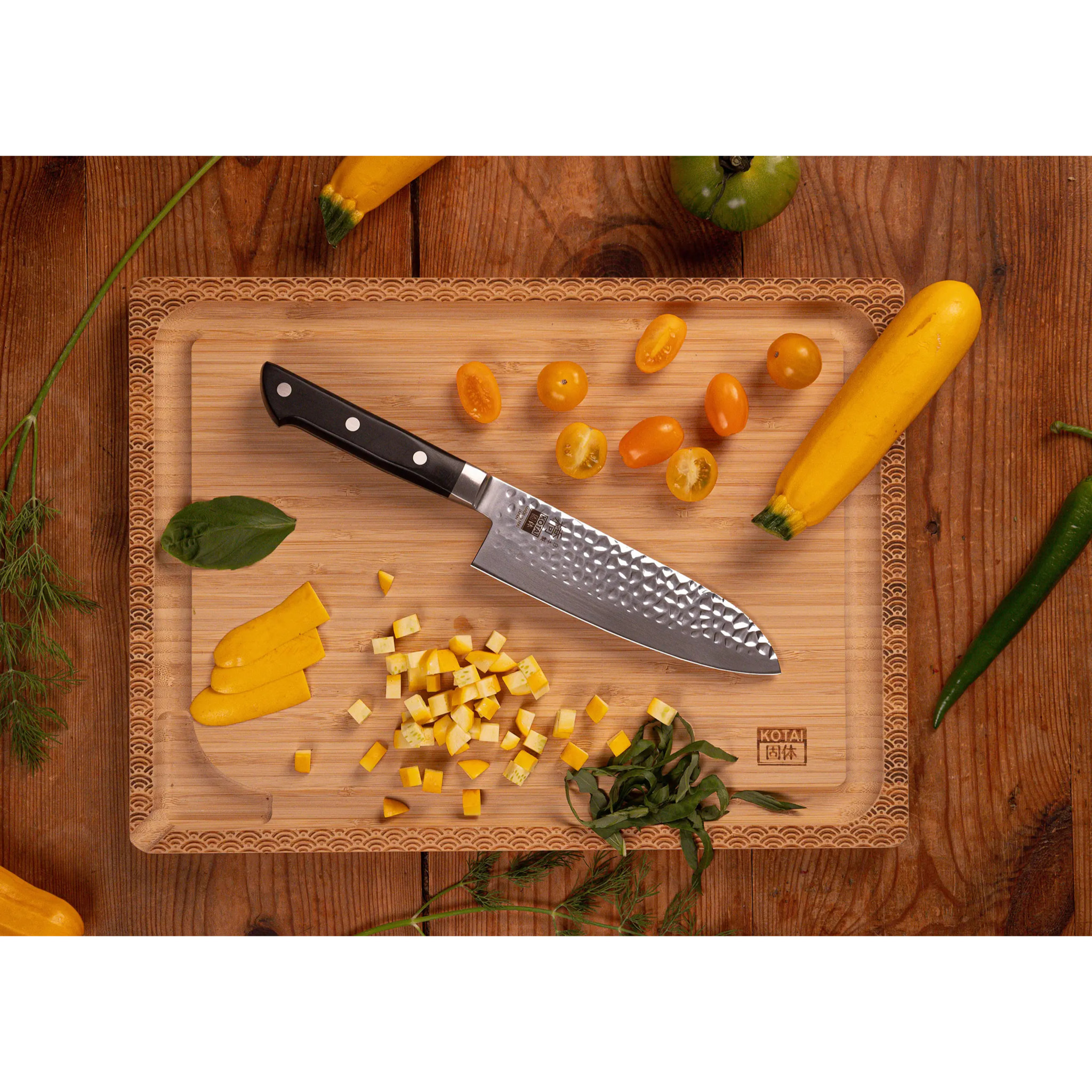 Set Hashi Tsuchime de Base Deluxe: 2 cuchillos (de pelar + santoku) + set de afilado de grano 180/800 + afiladora