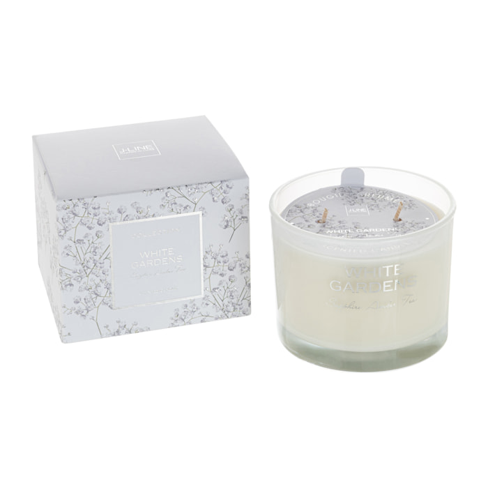 J-Line bougie parfumée – Sapphire Amber Tea – 35H - blanc