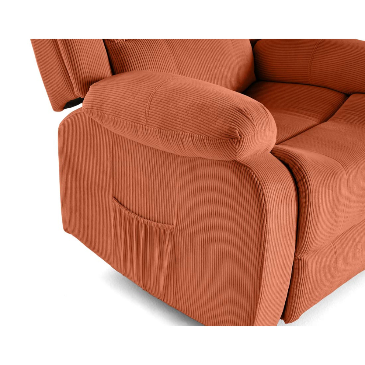 Armand - fauteuil relax électrique en velours côtelé - Terracotta