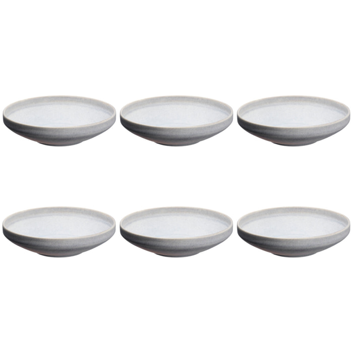 Assiette creuse STONE Ø20cm - 6 pièces - Gris lune