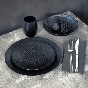 Tweed Noir - Service 18 pièces