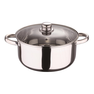 juego de batería de cocina de 12 piezas en acero inoxidable con bases de inducción y mangos ergonómicos