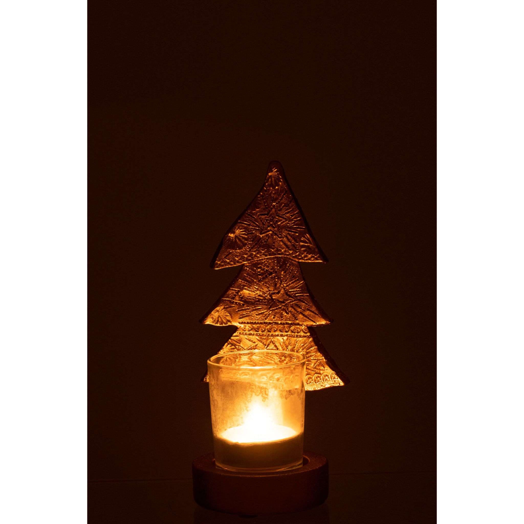 J-Line bougeoir Sapin de Noël - plastique - or