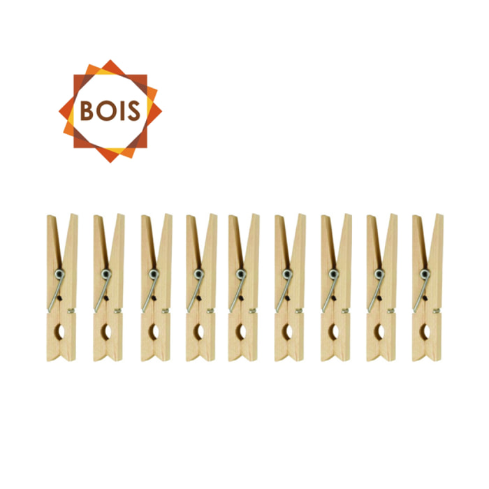 Lot de 120 pinces à  linge en bois MSV
