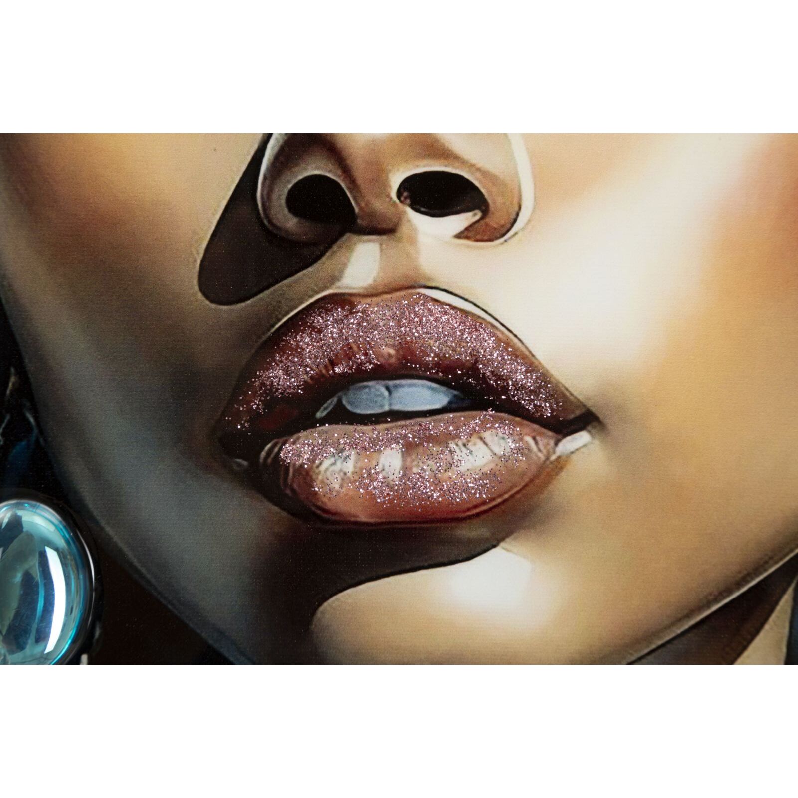 DIPINTO SU TELA LACCATO ALTEA -A- C/CORNICE CM 82X4X82