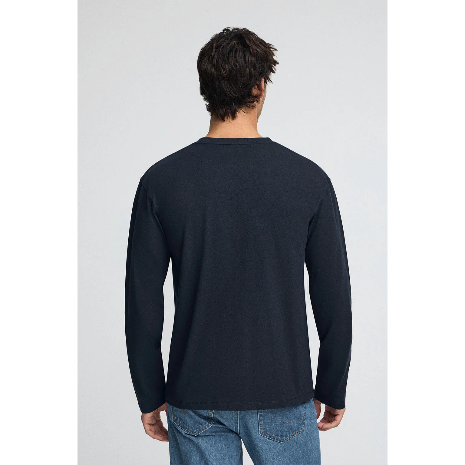 Maglietta blu marino a maniche lunghe con logo Established 2012 Polo Club