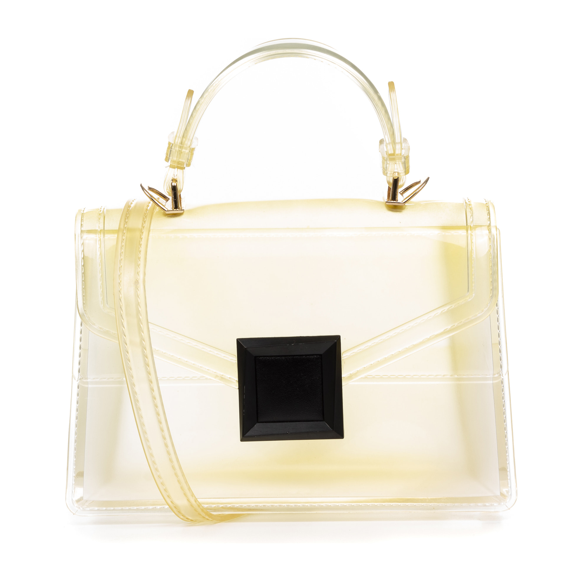 Mini tote bag Zapponeta, in PVC trasparente con sfumatura.