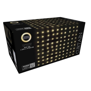 conjunto de luces de cortina con 400 luces led blanco cálido con control remoto 20 cuerdas