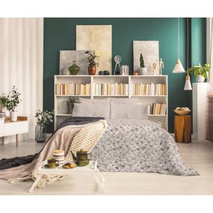 TRAPUNTINO LETTO MATRIMONIALE DIS.FLOREALE GRIGO MADE IN ITALY MEZZA STAGIONE