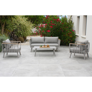 NAPOLI - Salon de jardin 5 places en aluminium