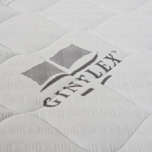 Materasso Ginflex Singolo 90x190 Memory Foam 2 Strati Fisso Altezza 30cm Tessuto Ginflex Con Fascia Grigia Perimetrale Capitonè (Antiacaro - Anallergico - Antibatterico - Ergonomico)