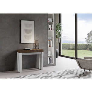 Console Spimbo cm.90x42 (extensible à 300) dessus Noyer structure Frêne Blanc