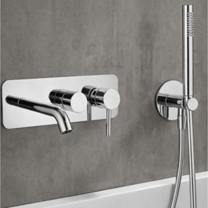 Mitigeur bain douche mécanique mural + douchette 1 jet + corps encastré PAINI Cox chromé