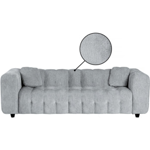 Canapé droit en tissu chenille "Vendome" - 3 places - Gris