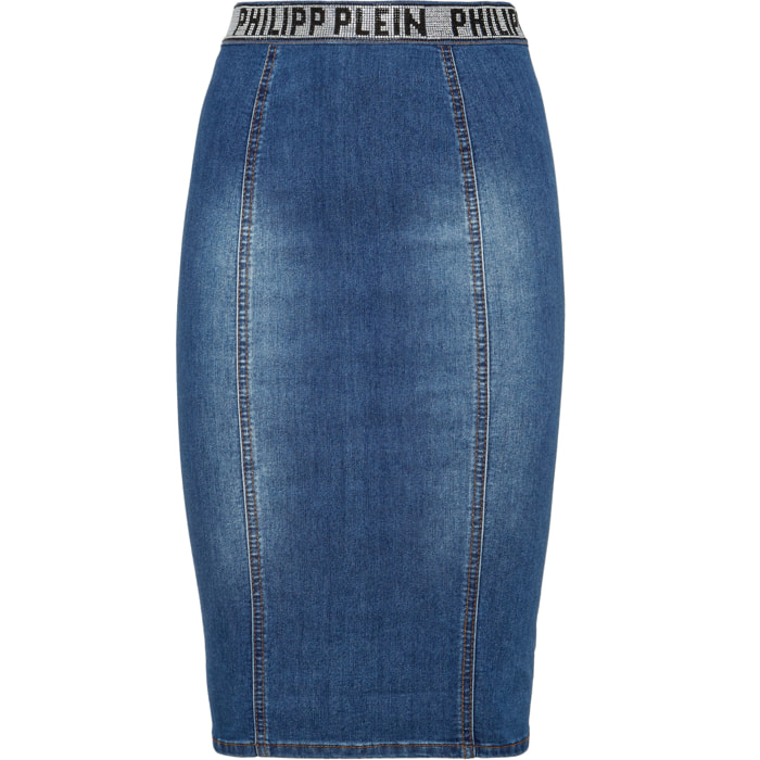 PHILIPP PLEIN Denim Short Skirt