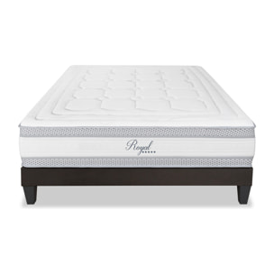 Ensemble Matelas Royal 5* & Sommier KIT15, 24 cm, Mémoire de Forme et Mousse Hypersoft, Technologie tri-Lattes, Soutien Mi-Ferme