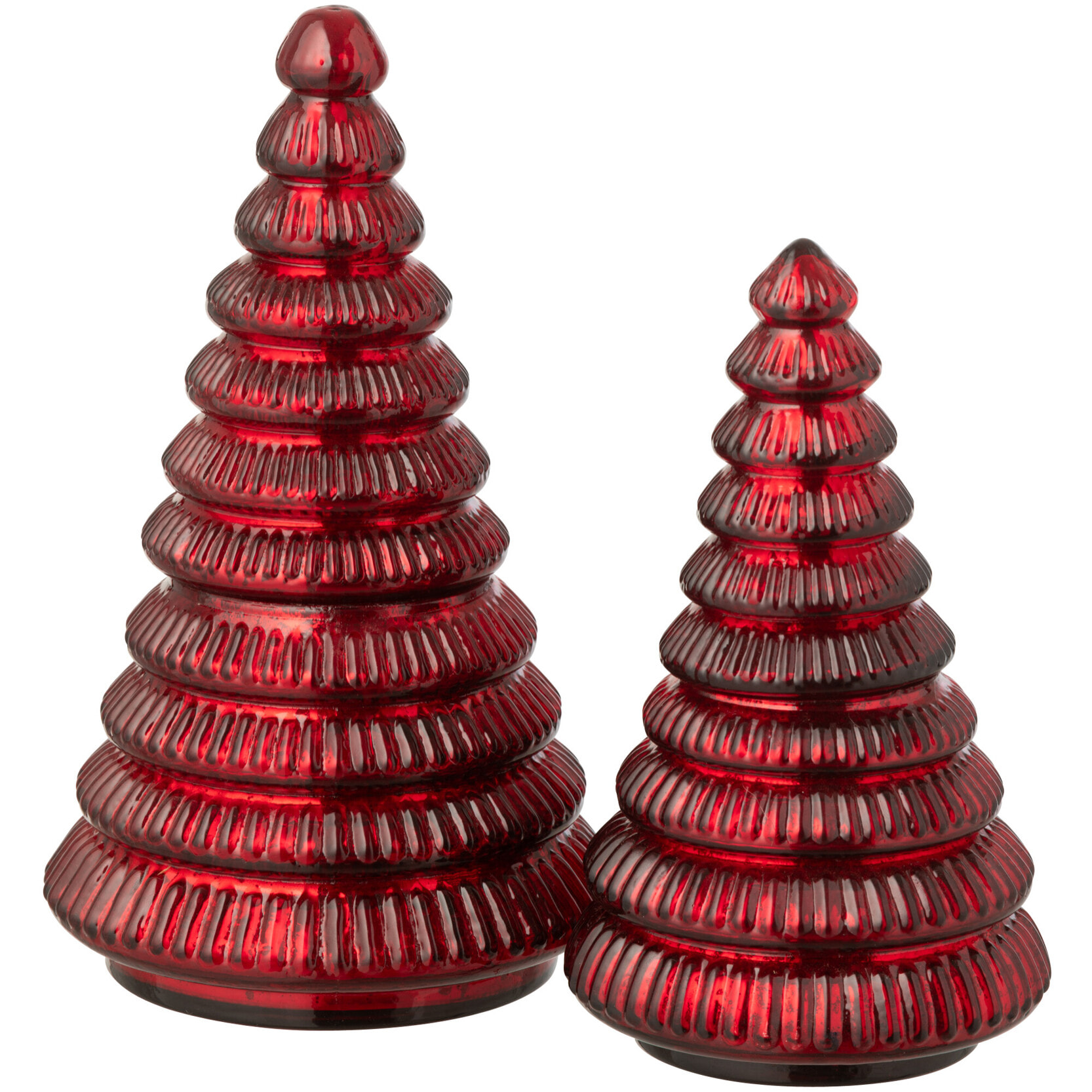 J-Line bougie parfumée Arbre Cotelé - Christmas Berries - verre - bordeaux - large