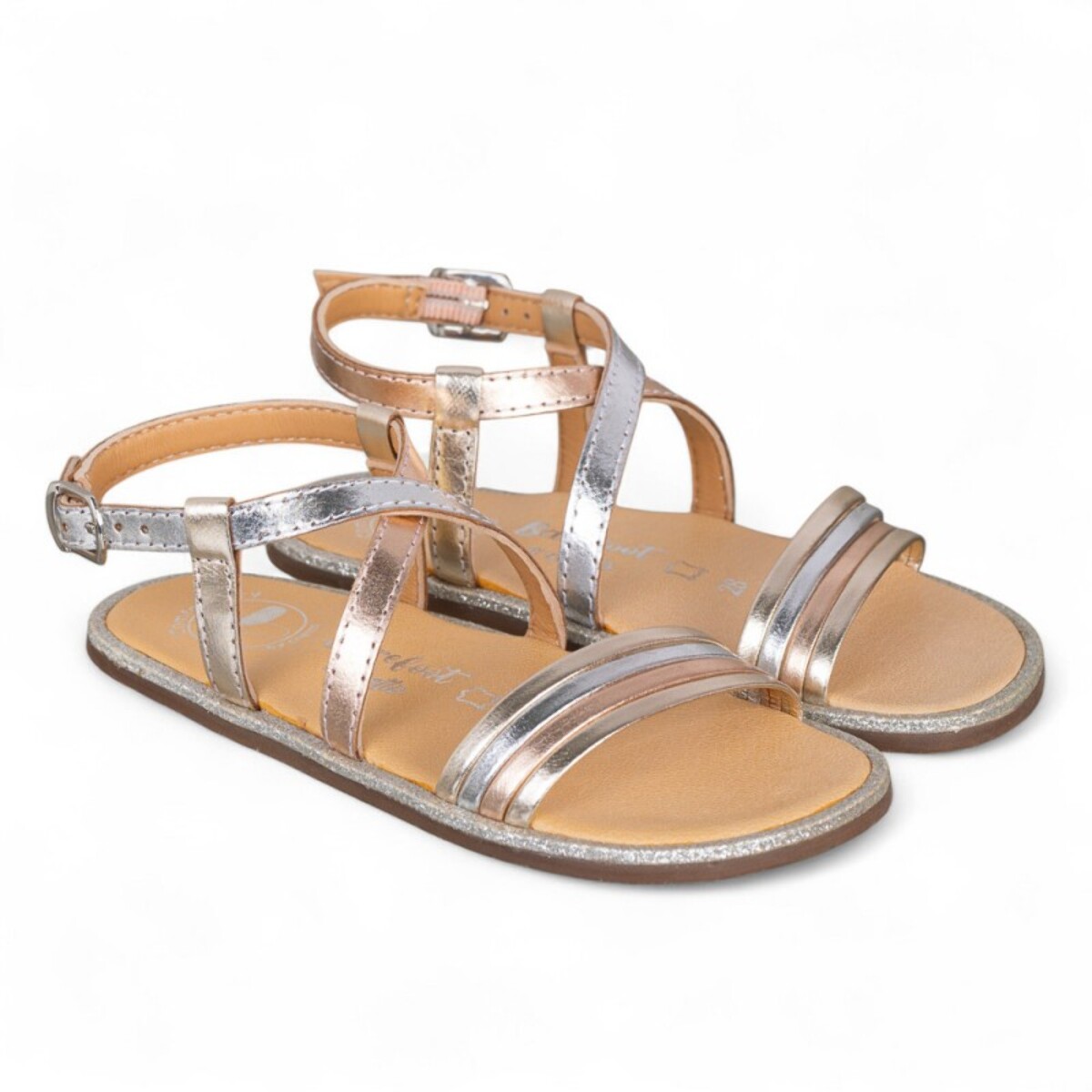SANDALIA BAREFOOT DE PIEL CHETTO TIRAS PLATA