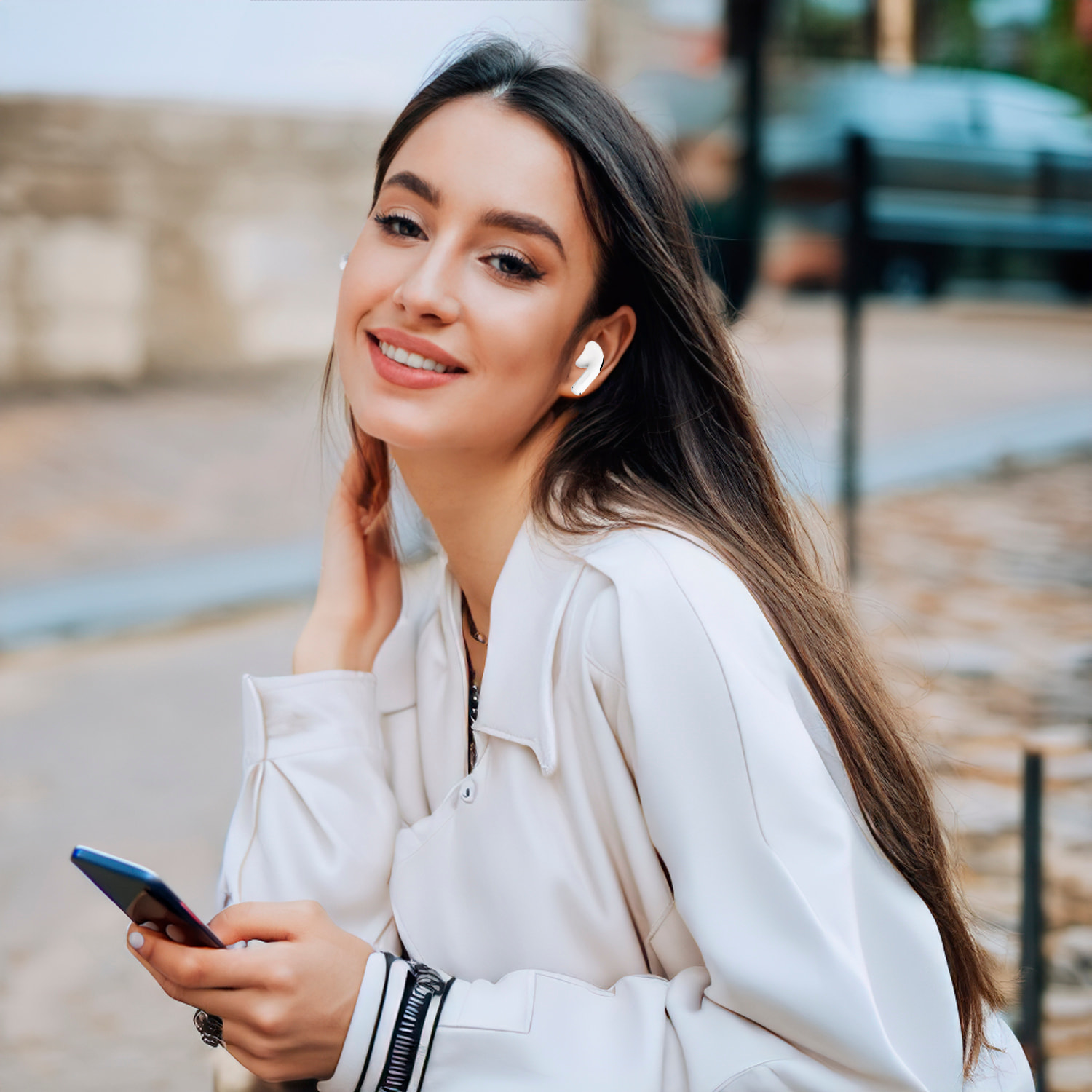 Cuffie A9 PRO TWS, con cancellazione attiva del rumore ANC ed ENC. Base di ricarica con display LED.