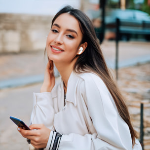 Cuffie A9 PRO TWS, con cancellazione attiva del rumore ANC ed ENC. Base di ricarica con display LED.