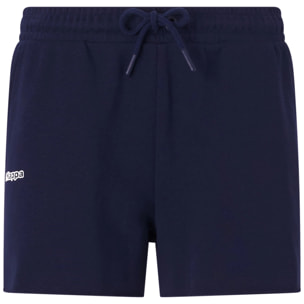 Pantaloni Corti Kappa Donna Logo Fefra Blu