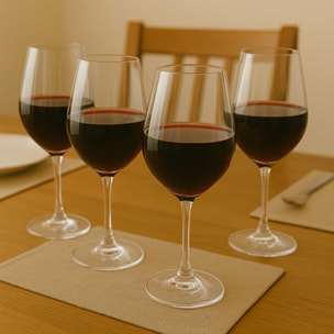 Juego de 4 copas de vino tinto cristalinas de 690ml