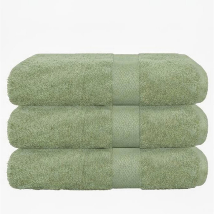 Lot de 3 draps de bain 500 gr/m2 100% coton