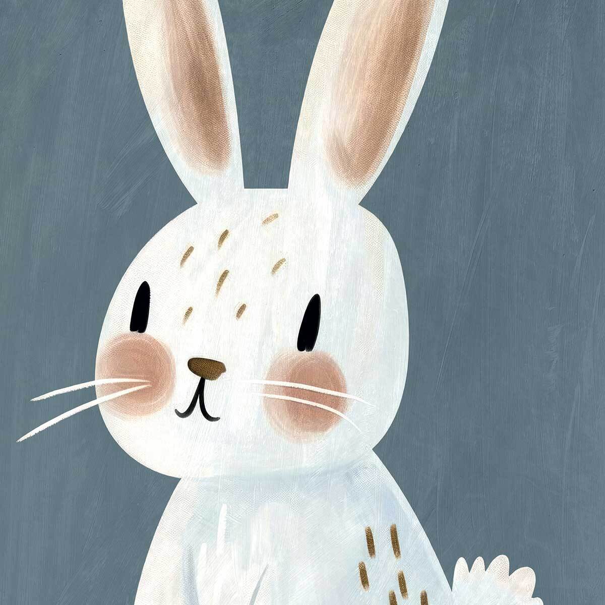 Affiche enfant coco lapin  Affiche + cadre en bois - Noir