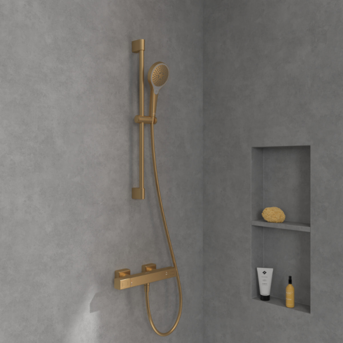 Mitigeur douche thermostatique Universal rectangle Or brossé